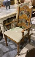 Solid wood armchair with fabric covered padded