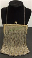 Art deco hand beaded Victorian handbag with
