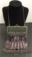 Art deco hand beaded Victorian purse with