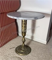 Brass/ Marble Side Table 15x17 Top Not attached