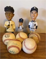 Signed Baseball & Bobble heads