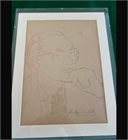 Original Andy Warhol American 1928-1927 Signed Dra