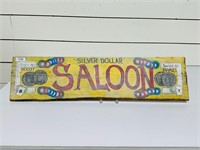 Hand Painted Silver Dollar Saloon Wooden Sign