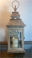 Candle Lantern Box Elec Candle 18 inches tall