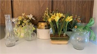 Faux Arrangements & Glass vases