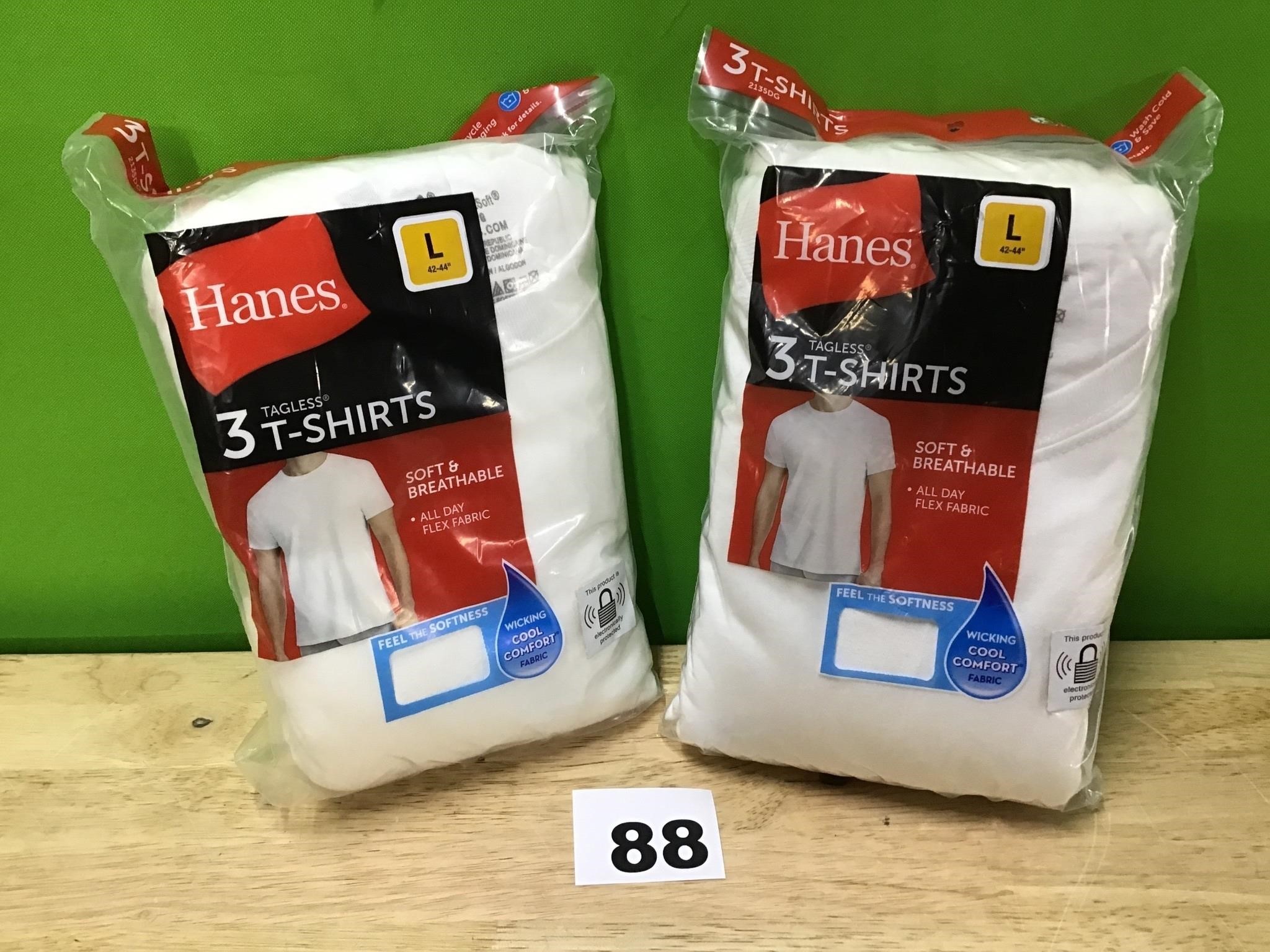 Hanes Large Tagless White T-shirts lot of 2