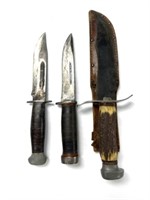 Three hunting knives