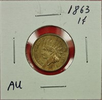 1863 Indian Cent AU