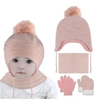 Hicdaw 6PCS Toddler Winter Hat Mittens Gloves Neck