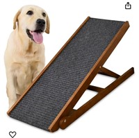 Adjustable Dog Ramp for Bed and Couch, Wooden P