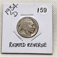 1934-D Buffalo Nickel Rotated Rev.