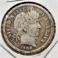 1908 Barber Dime