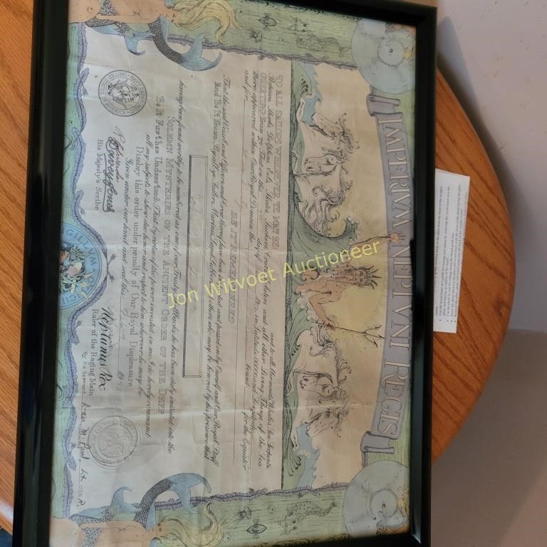 1943 Navy Department Seal Certificate