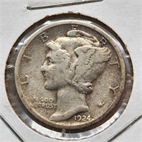 1924 Mercury Dime