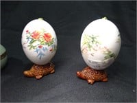 2 Vintage Faberge' Asian Eggs & Limoges Egg