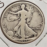 1917-S Walking Liberty Half Rev. Mint Mark