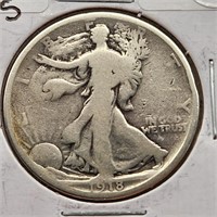 1918-S Walking Liberty Half Dollar