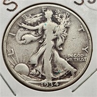 1934-S Walking Liberty Half Dollar