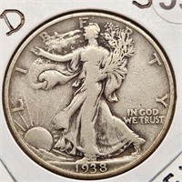 1938-D Walking Liberty Half Key Date