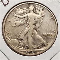 1939-D Walking Liberty Half Dollar
