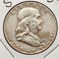 1953-S Franklin Half Dollar