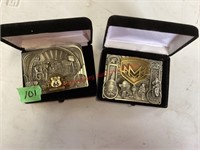 2 AMA Collectors Belt Buckles Route 66 & AMA