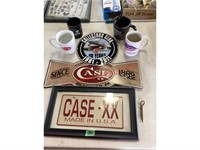 Case Tin Signs, Knife Mugs