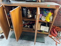 47" Wooden CabinetWith Shop Contents &