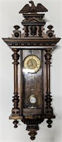 1890 German Jungans Pendulum Walnut Wall Clock
