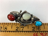 Navajo silver ring signed JB. Size 6.25. Total