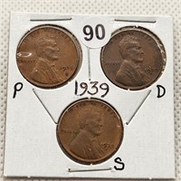 1939 P-D-S Lincoln Cent
