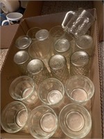 Drinking glasses and cups, various sizes