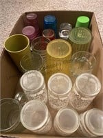 Glasses and plastic drinking glasses