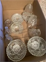 Glass candle holders, bowls, cups , glass bells