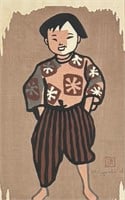 Kiyoshi Saito "Boy" Woodcut