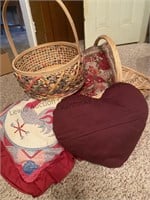 Pillows and baskets