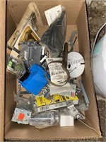 2 boxes miscellaneous electrical items, nuts,