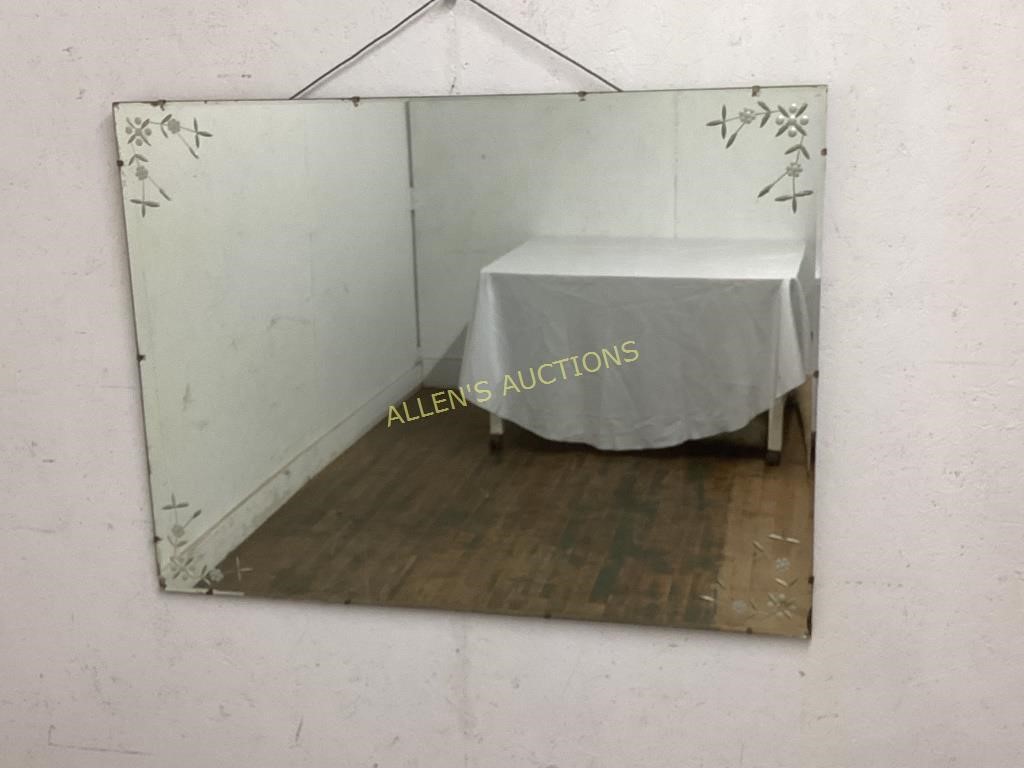 PLATE GLASS WALL MIRROR WITH FIBER BOARD BACK