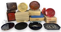 Lg. Lot of Plates & Chargers in Wood & Lacquer