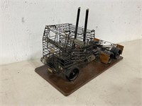 Metal Wire Semi Truck Art