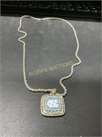 STERLING SILVER NECKLACE WITH NC TARHEELS PENDENT