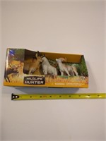 Wildlife hunter deer and two goats kids toy