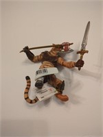 Medieval tiger mutant warrior with weapons 4 in