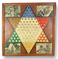Chinese Checkers Game Board Folk Art