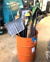 LOT BROOMS , SHOVELS & YARD TOOLS