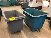 LOT (2) PLASTIC TUB CARTS