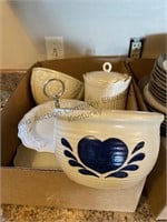 Tidbit tray, mixing bowl, biscuit jar and blue