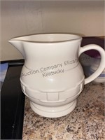 Longaberger pottery pitcher and pie plate