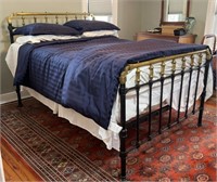 IRON & BRASS FULL SIZE BED W/ BEDDING