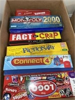 Box of board games unknown if complete